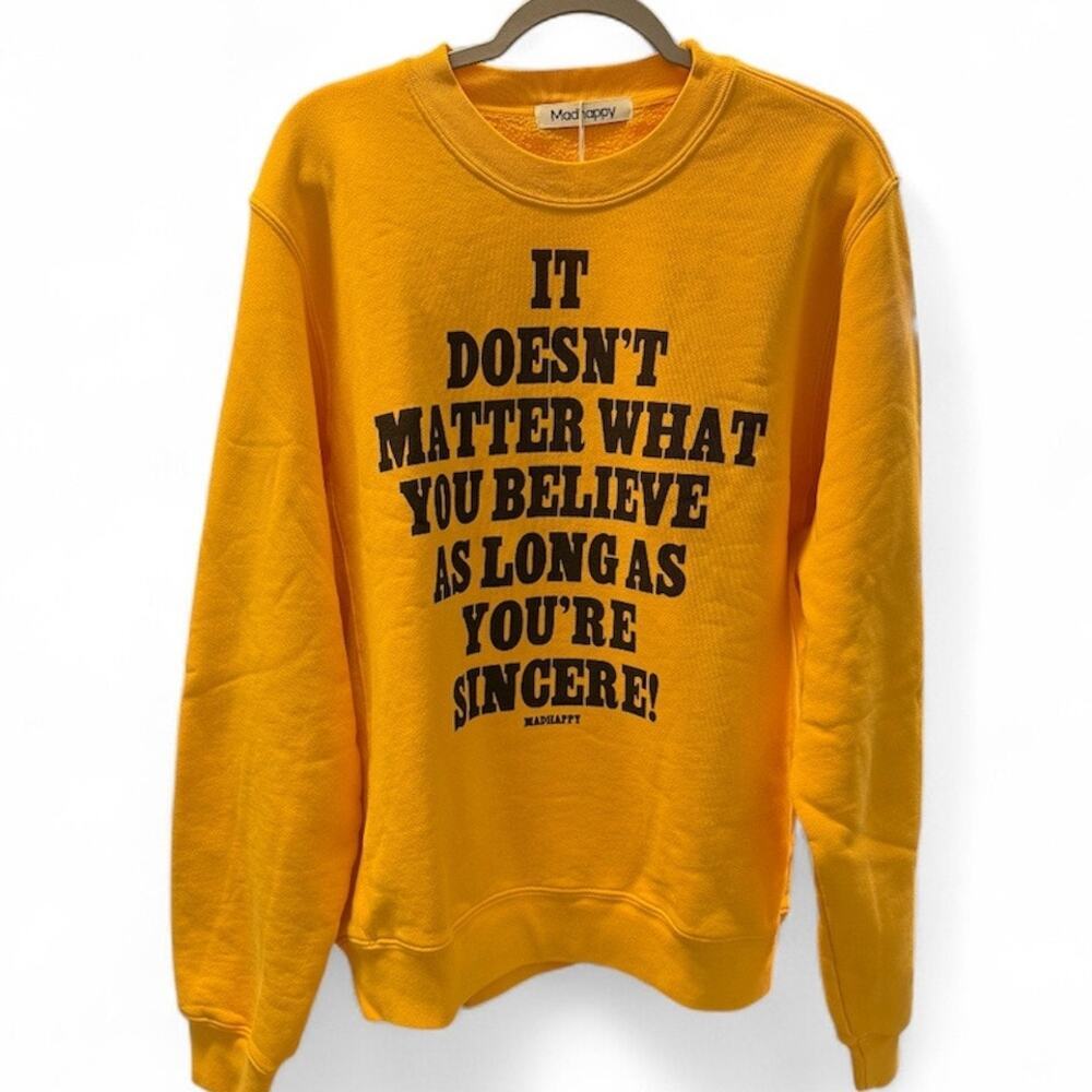 Madhappy Sweatshirt Size Large Yellow Crewneck Tokyo Exclusive Streetwear Pitt